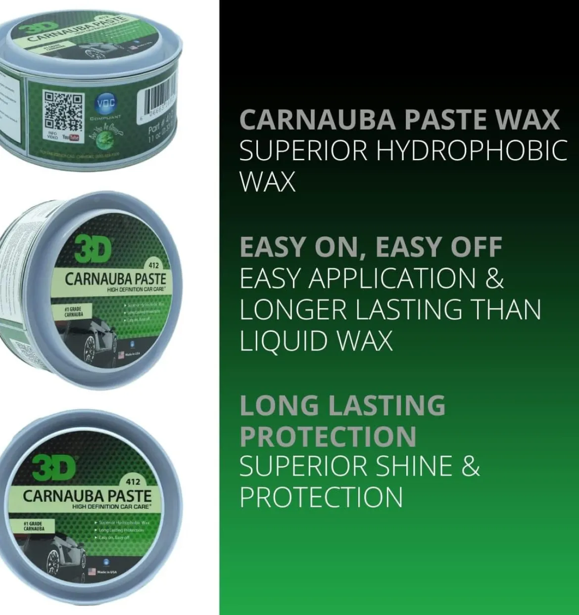 3D Carnauba Wax Paste 12 oz (412)
