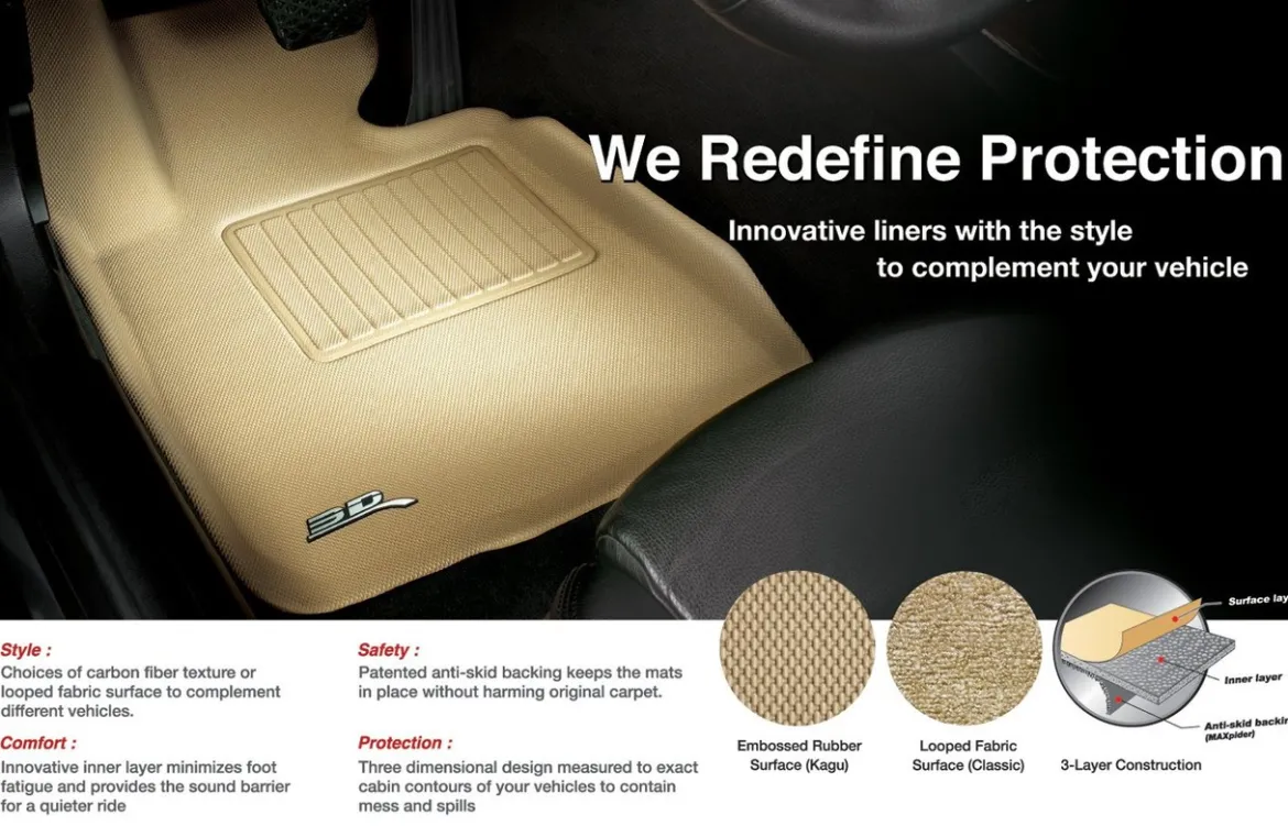 3D MAXpider Front Row Custom Fit Kagu Floor Mat, Black (L1CY00511509)