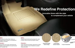 3D MAXpider Third Row Custom Fit All-Weather Floor Mat, Tan (L1CY00531502)