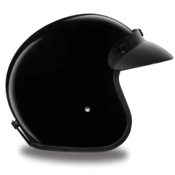 Daytona Helmets 3/4 Open Face Motorcycle Helmet [Hi-Gloss Black] 2Xs (DC1-A-2XS)