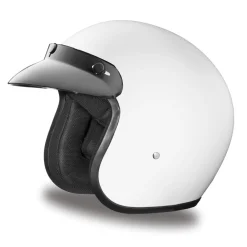 Daytona Helmets 3/4 Open Face Motorcycle Helmet [Hi-Gloss White] [M] (DC1-C-M)