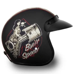 Daytona Helmets 3/4 Shell Open Face Motorcycle Helmet [M] (DC6-BFS-M)