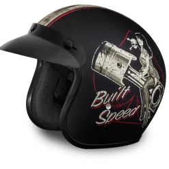 Daytona Helmets 3/4 Shell Open Face Motorcycle Helmet [S] (DC6-BFS-S)