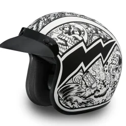 Daytona Helmets 3/4 Shell Open Face Motorcycle Helmet [Graffiti] 2Xl (DC6-G-2XL)