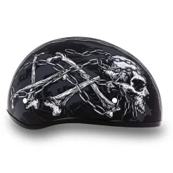 Daytona Helmets Half Skull Cap Motorcycle Helmet [Skull Chains] [M] (D6-SC-M)