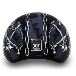 Daytona Helmets Half Skull Cap Motorcycle Helmet [Skull Chains] [M] (D6-SC-M)