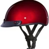 Daytona Helmets Half Skull Cap Motorcycle Helmet [Black Cherry] (D1-BC-4XL)