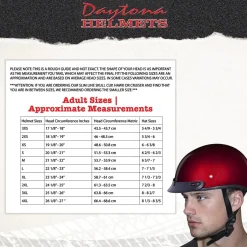 Daytona Helmets Half Skull Cap Motorcycle Helmet [Black Cherry] (D1-BC-4XL)