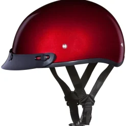 Daytona Helmets Half Skull Cap Motorcycle Helmet [Black Cherry] [M] (D1-BC-M)