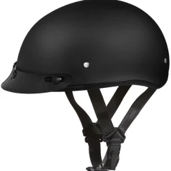 Daytona Helmets Half Skull Cap Motorcycle Helmet [Dull Black] [4Xl] (D1-B-4XL)
