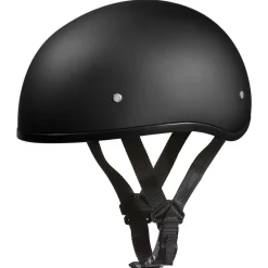 Daytona Helmets Half Skull Cap Motorcycle Helmet [Dull Black] [S] (D1-BNS-S)