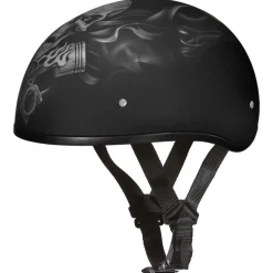 Daytona Helmets Half Skull Cap Motorcycle Helmet [Pistons Skull] [S] (D6-PS-S)