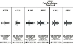 Disco Automotive 8121 Black Nylon Push-Type Retainer Assortment
