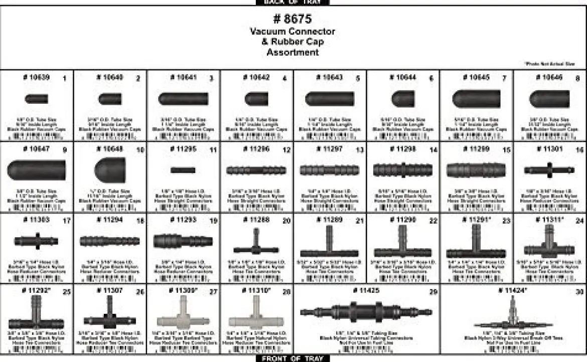 Disco Automotive 8675 Black Plug and Vacuum Connector Assortment