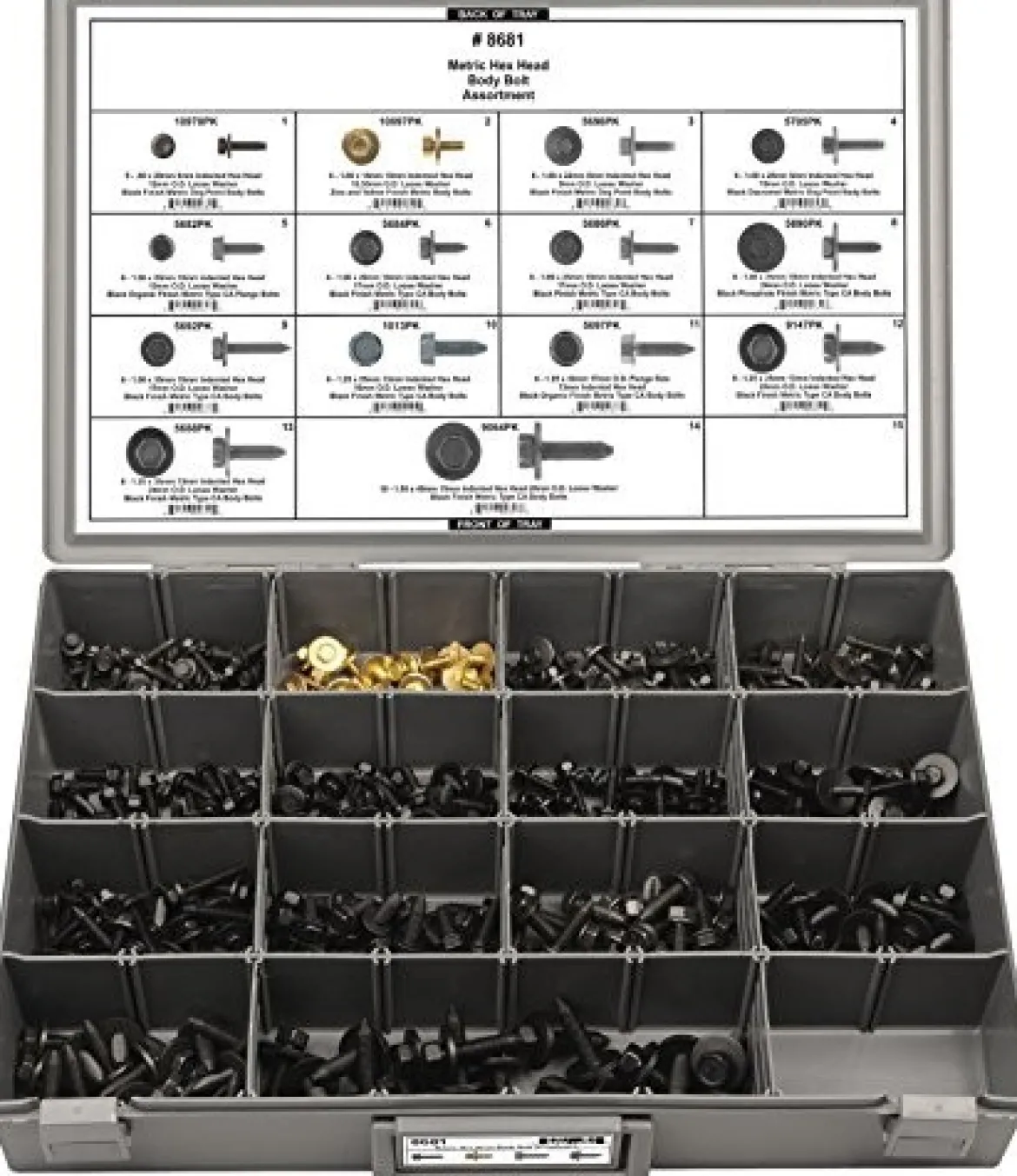 Disco Automotive 8681 Grey Replacement Hex Head Body Bolt Assortment