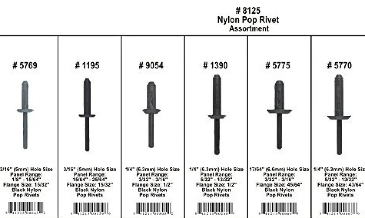 Disco Automotive 8125 Nylon Universal Pop Rivet Assortment