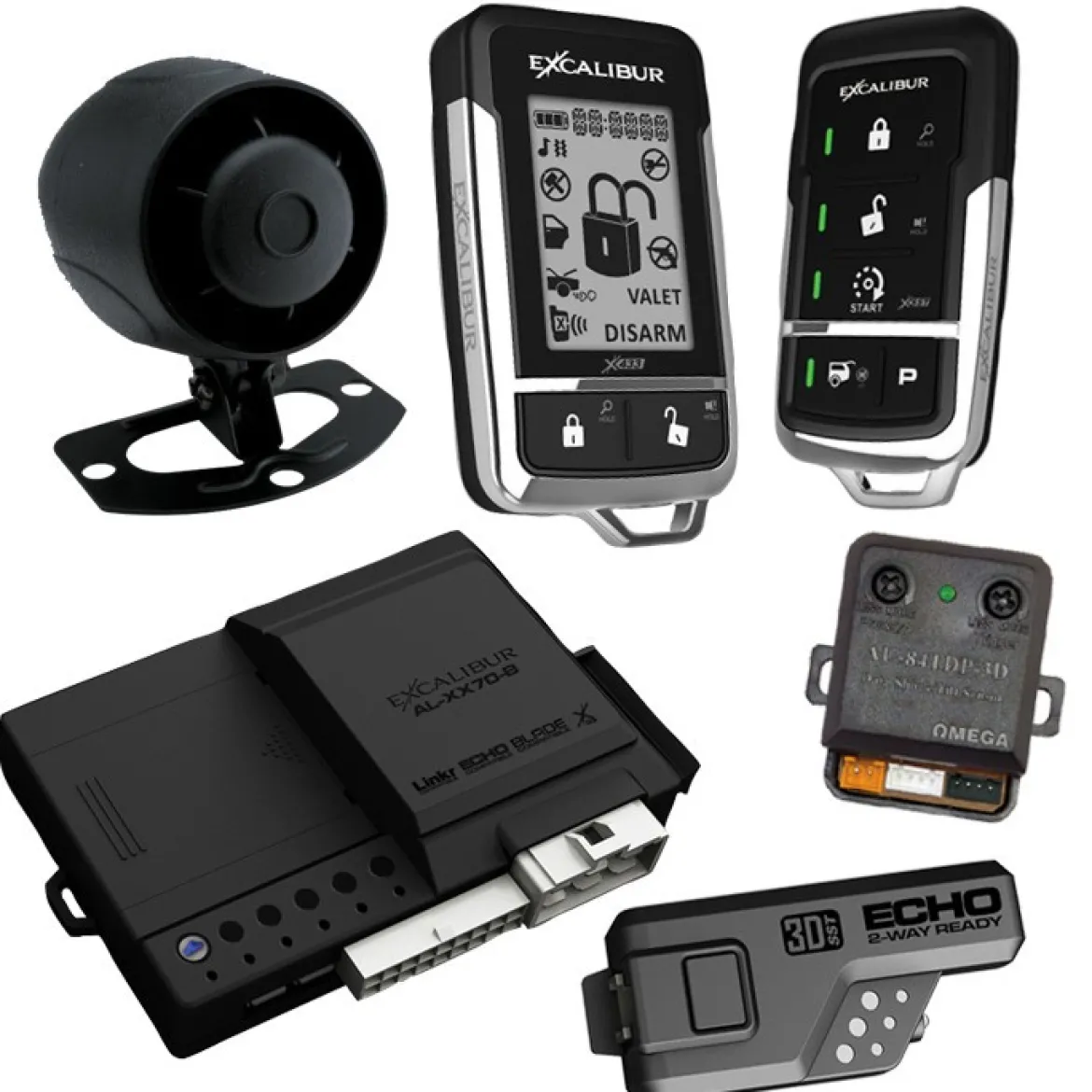 Excalibur AL18703DB 433Mhz LCD 2-Way Rs Alarm Combo (Linkr & Blade Ready)