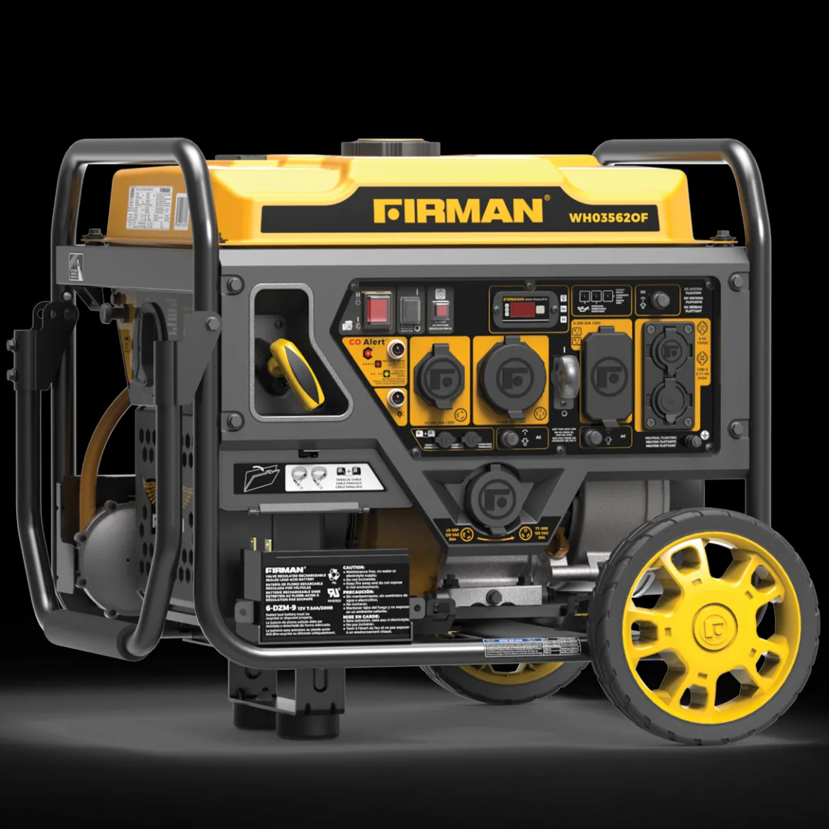 Firman Dual Fuel Inverter Portable Generator 4400/3500W Electric Start Open Frame CO Alert 50 ST CAN (WH03562OF)