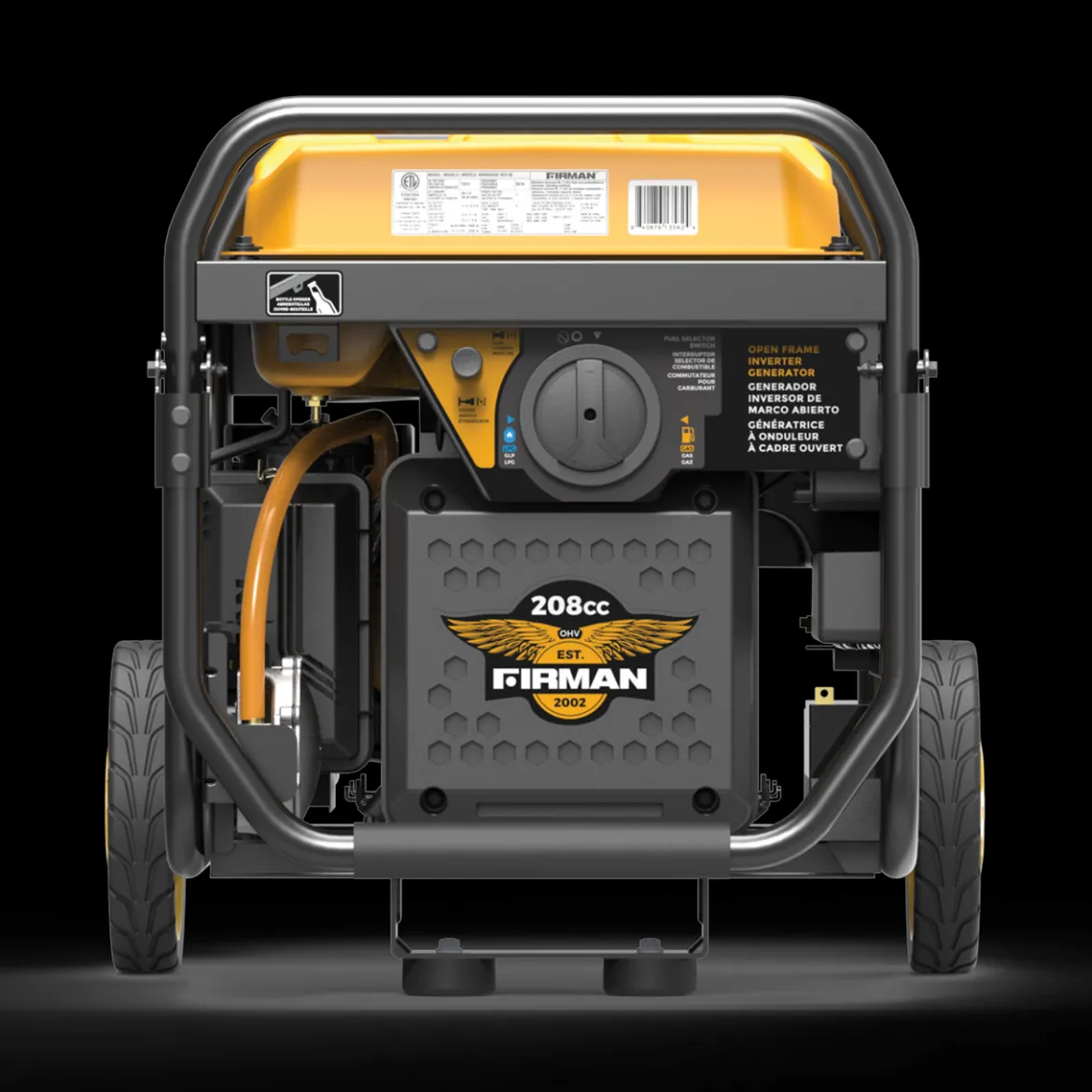 Firman Dual Fuel Inverter Portable Generator 4400/3500W Electric Start Open Frame CO Alert 50 ST CAN (WH03562OF)