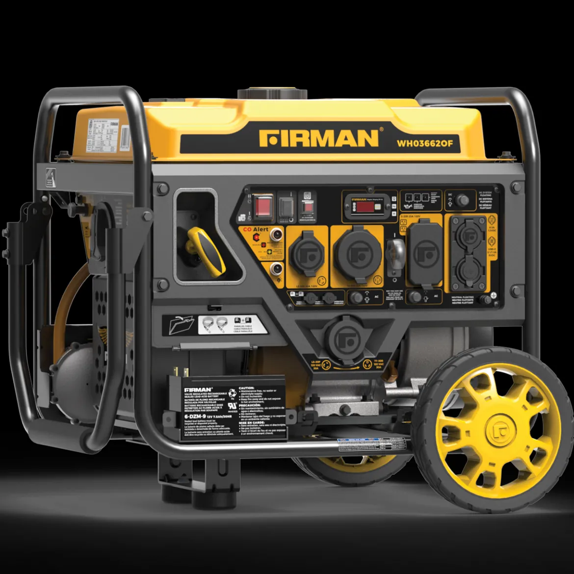 Firman Dual Fuel Inverter Portable Generator 4500/3650W Electric Start Open Frame CO Alert 50 ST CAN (WH03662OF)