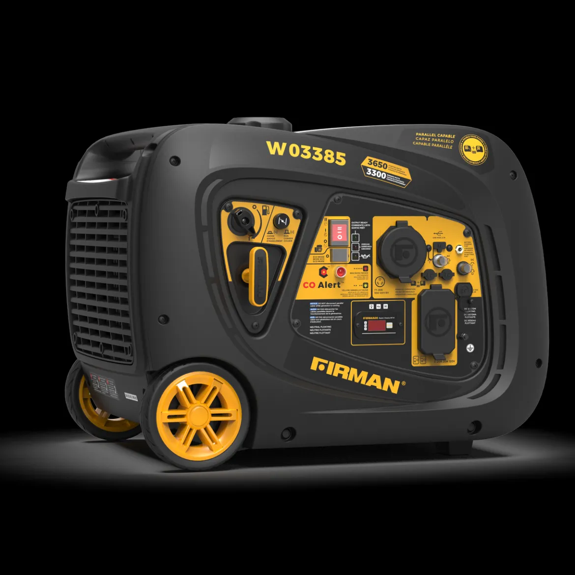 Firman Gas Inverter Portable Generator 3650/3300W Electric Start CO Alert 50 ST CAN (W03385)