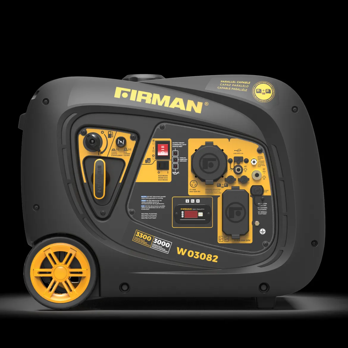 Firman Gas Inverter Portable Generator 3300/3000W Electric Start 50 ST CAN (W03082)