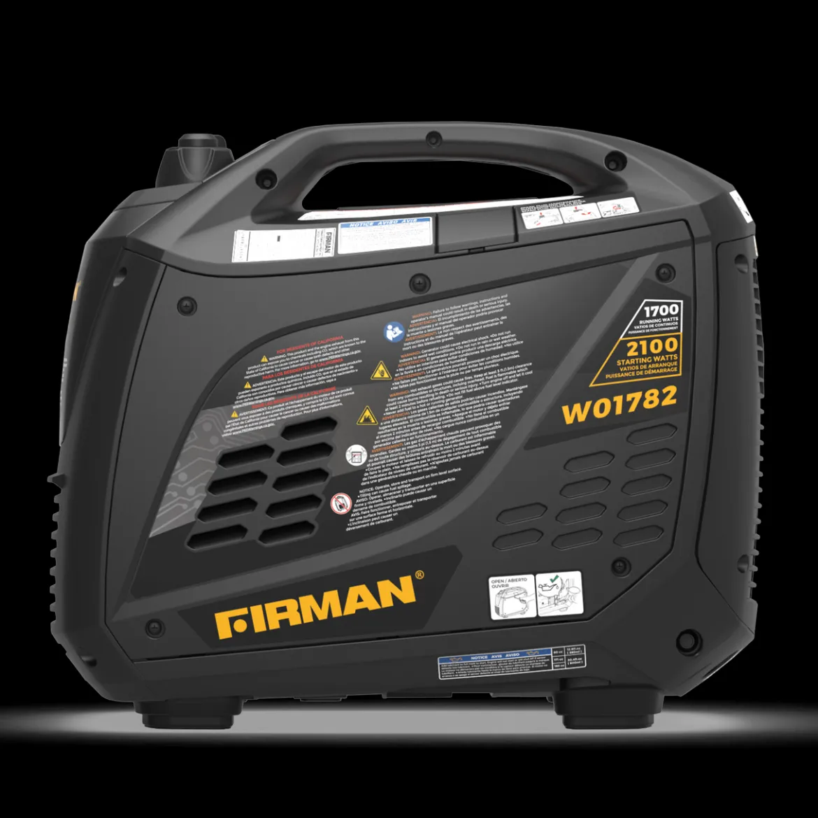 Firman Gas Inverter Portable Generator 2100/1700W Recoil Start Bonus Cover 50 ST CAN (W01782)