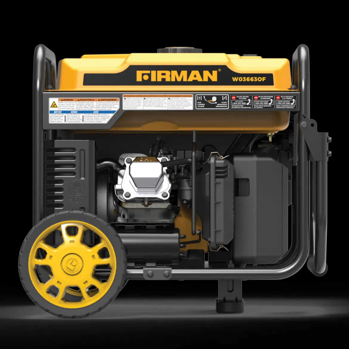 Firman Gas Inverter Portable Generator 4200/3650 Watt Remote Start Open Frame CO Alert 50 ST CAN (W03663OF)