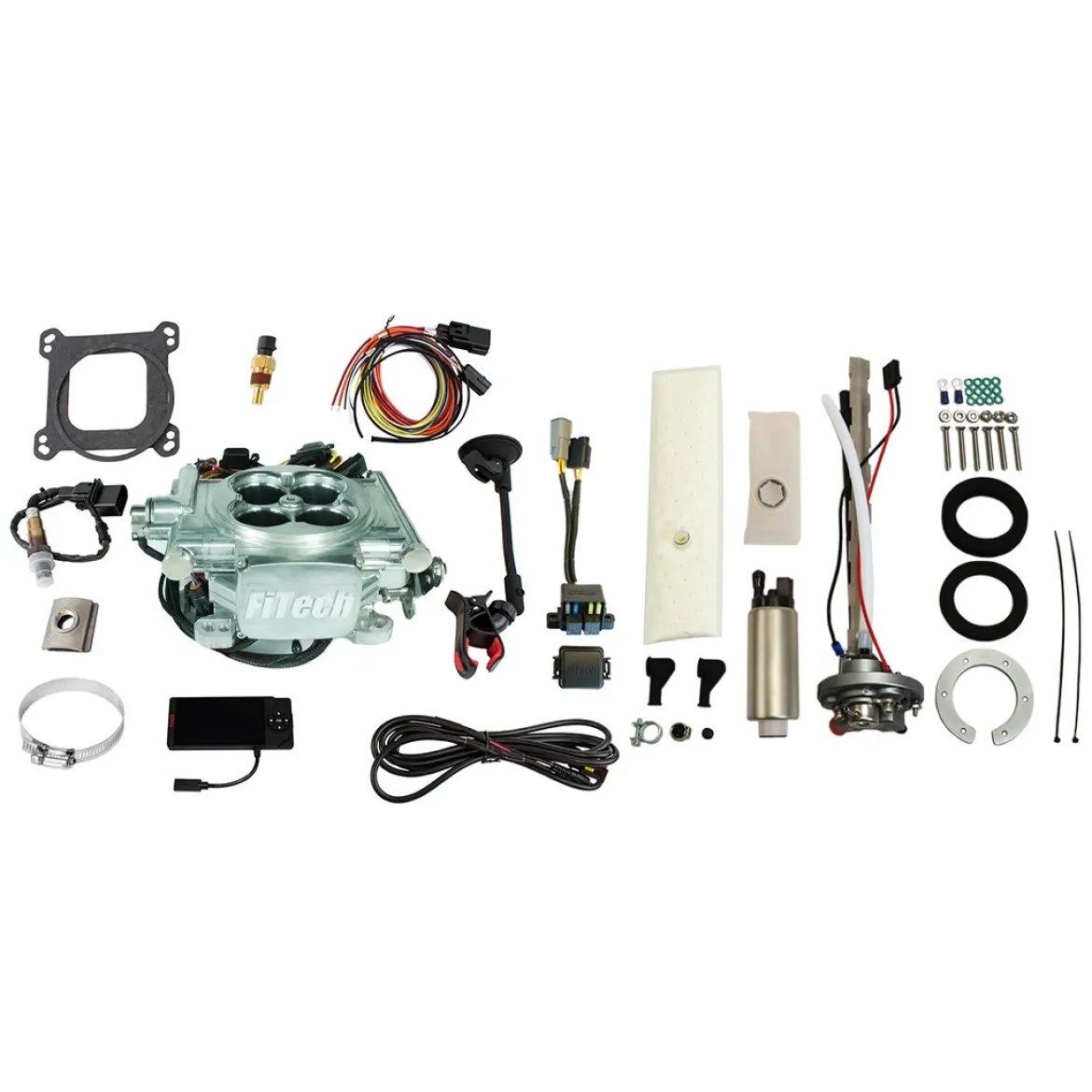 FiTech EFI 4 600HP Power Adder Bright Aluminum w/ 340 LPH Pump (36606)