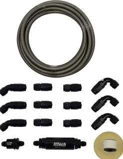 FiTech 40ft Natural Stainless Steel Hose Kit (51003)