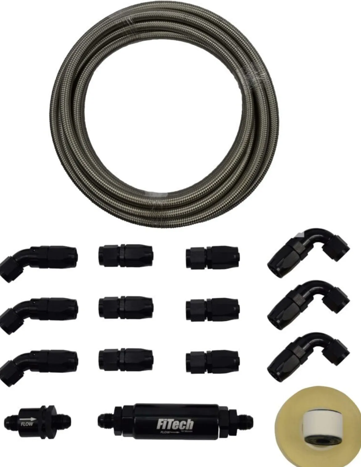 FiTech 40ft Natural Stainless Steel Hose Kit (51003)