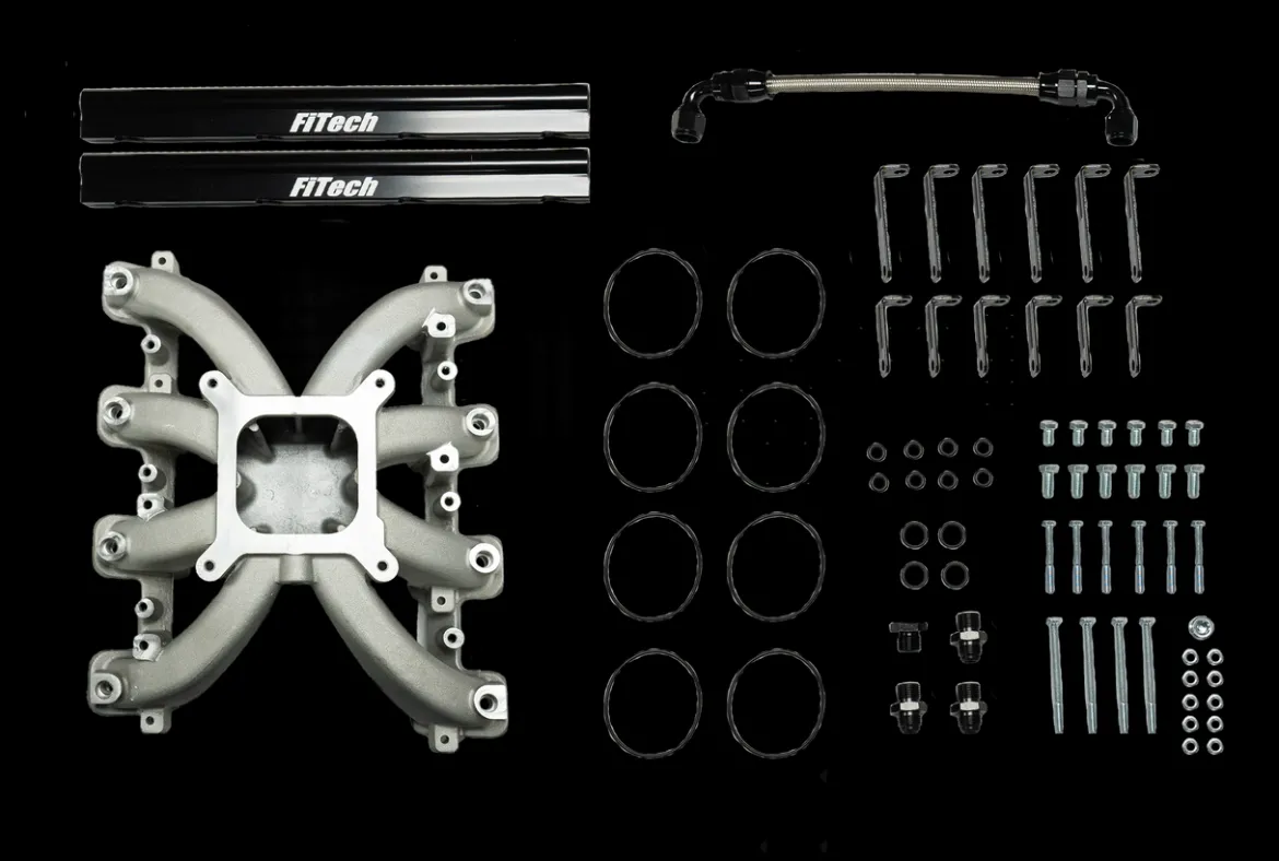 FiTech LS3 Cast Intake Manifold w/ 4150 Flange and Fuel Rails (37004)