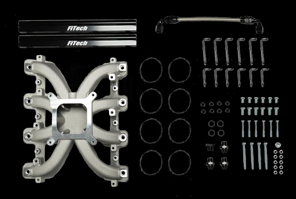FiTech LS1 Cast Intake Manifold w/ 4150 Flange and Fuel Rails (37007)