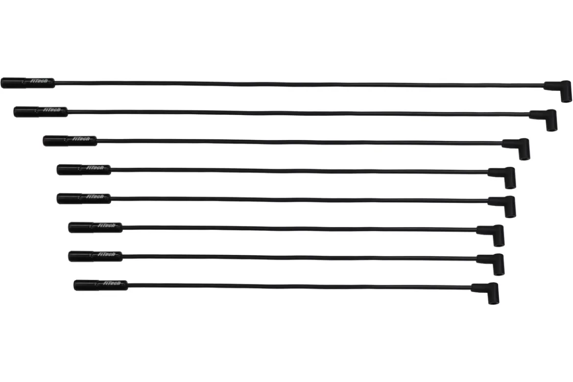 FiTech SBC (OVC) HEI Dist End 90/Str Spark Plug Wire Kit (90016)