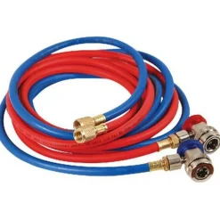 FJC 10-Foot Red and Blue Hoses with Manual Couplers Set (6448)