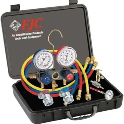 FJC R134a Aluminum Manifold Gauge Set with Accessories (6785)