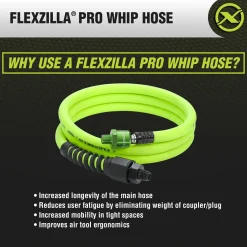 Flexzilla Custom Length Whip Hose with High Flow Ball Swivel (HFZP3806YW2B)