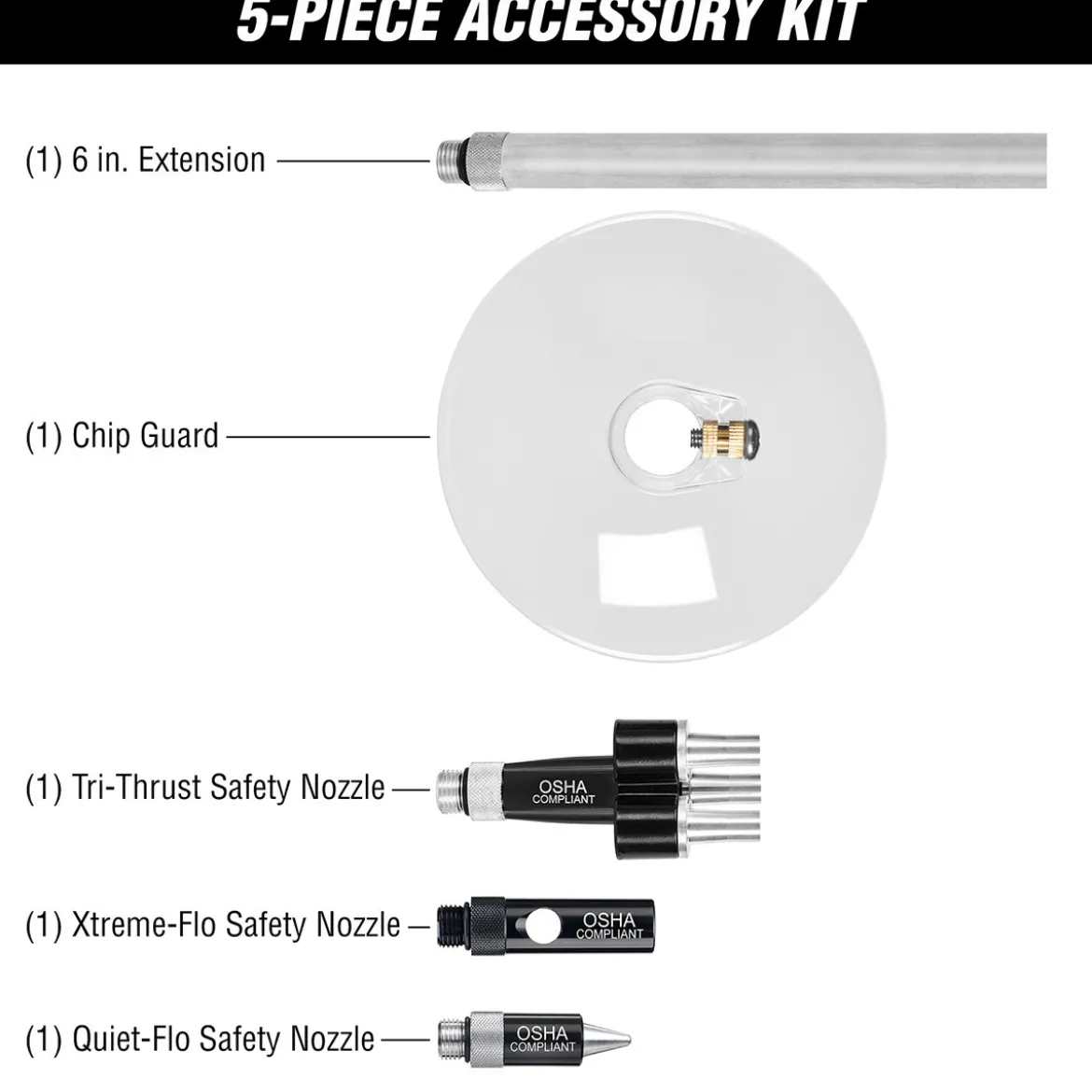 Flexzilla® 6-Piece Blow Gun Kit (AG1200FZKIT)