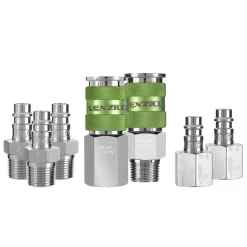 Flexzilla 7-Piece High Flow Coupler and Plug Kit 3/8 In NPT (A53657FZ)