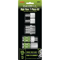 Flexzilla 7-Piece High Flow Coupler and Plug Kit 3/8 In NPT (A53657FZ)