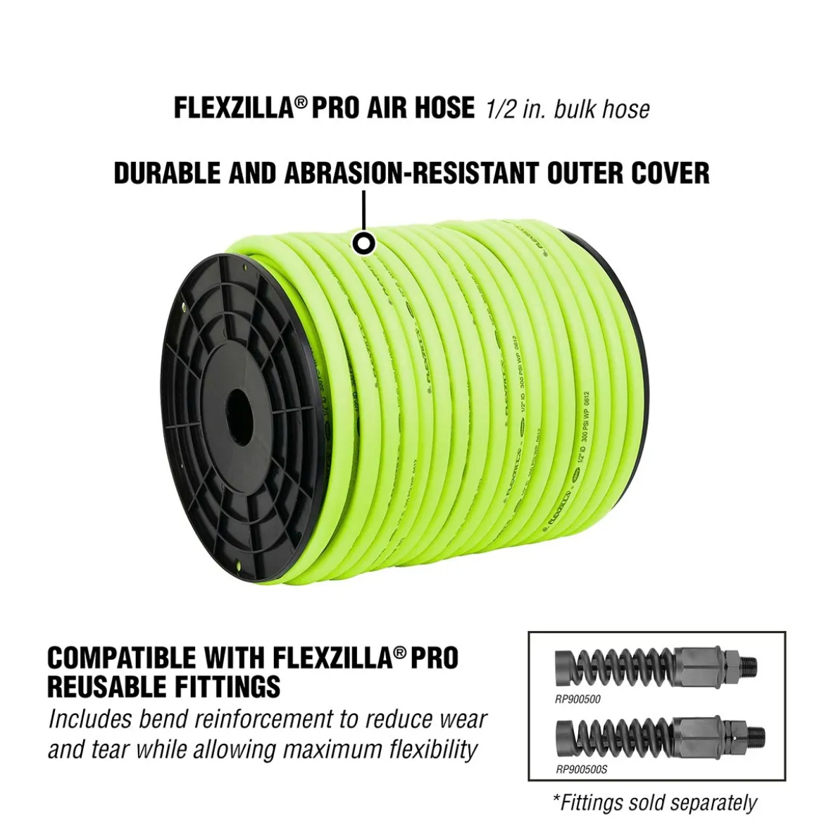 Flexzilla® Pro Bulk Air Hose 1/2" x 250' 300 PSI (HFZ12250YW)