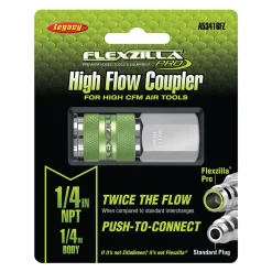 Flexzilla Pro High Flow Coupler 1/4 FNPT 1/4 Body ZillaGreen Nickel (A53416FZ)