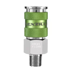 Flexzilla Pro High Flow Coupler 1/4" MNPT 1/4" Body ZillaGreen (A53426FZ)