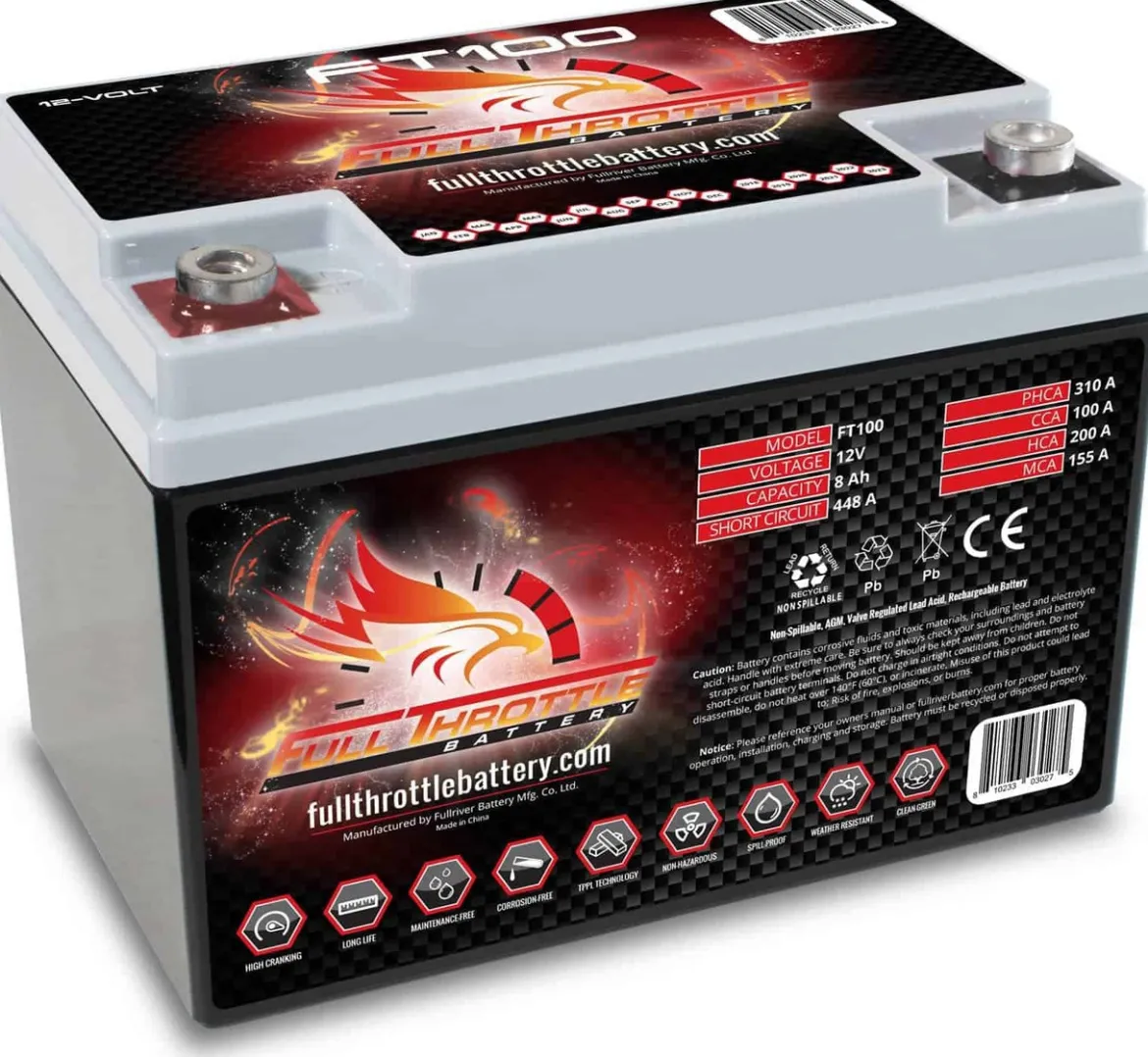Full Throttle Advanced High-Performance AGM Battery 12V 8Ah (FT100)