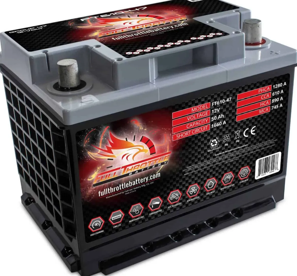 Full Throttle High-Performance AGM Battery 50Ah 610CCA (FT610-47)