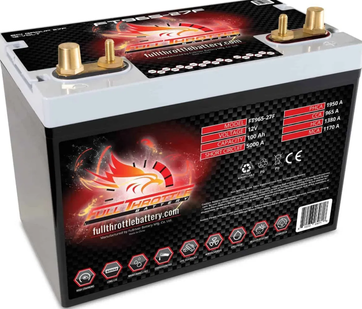 Full Throttle High-Performance AGM Battery 100Ah 965CCA (FT965-27F)