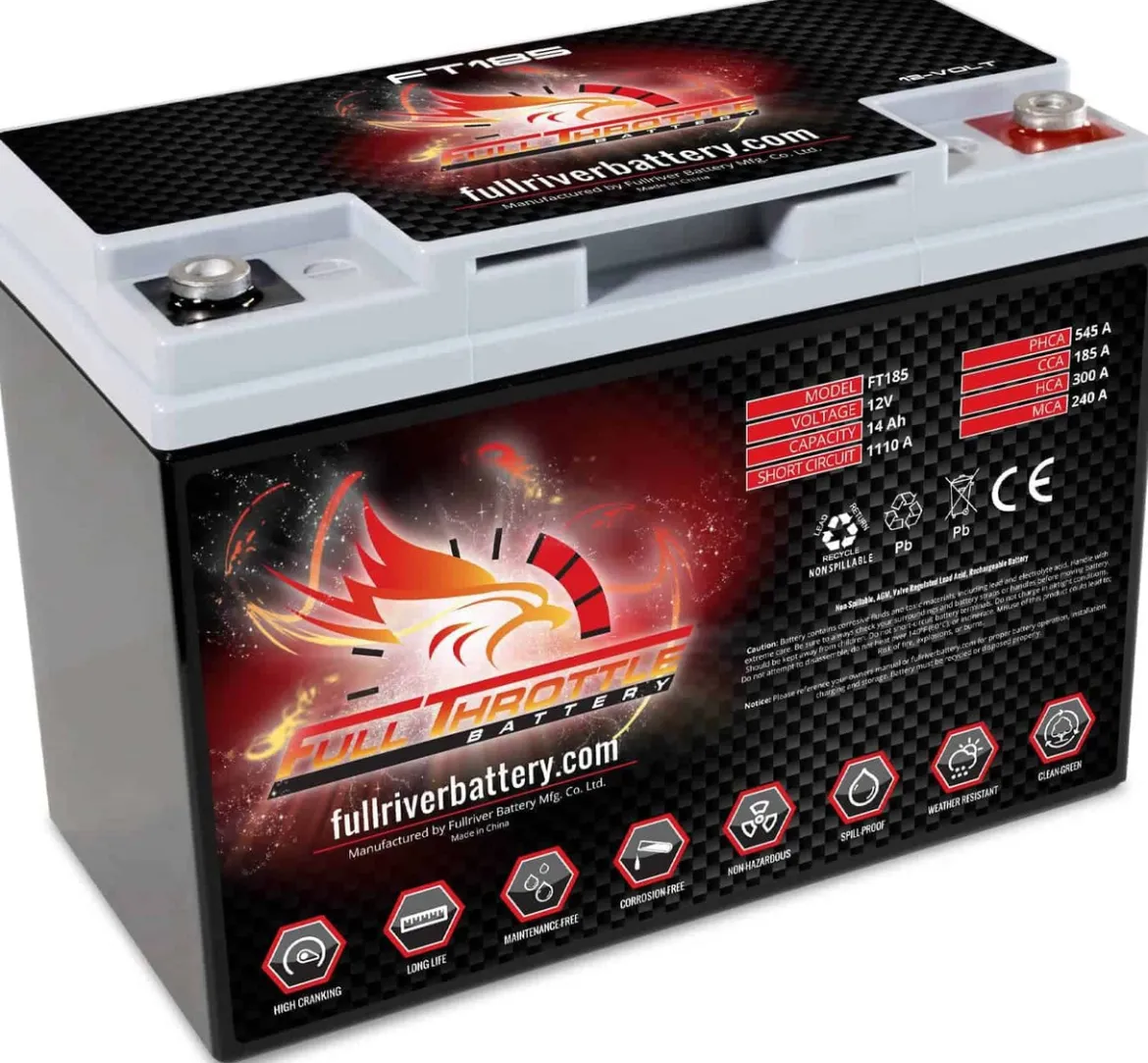 Full Throttle High-Performance AGM Battery 14Ah 185CCA (FT185)