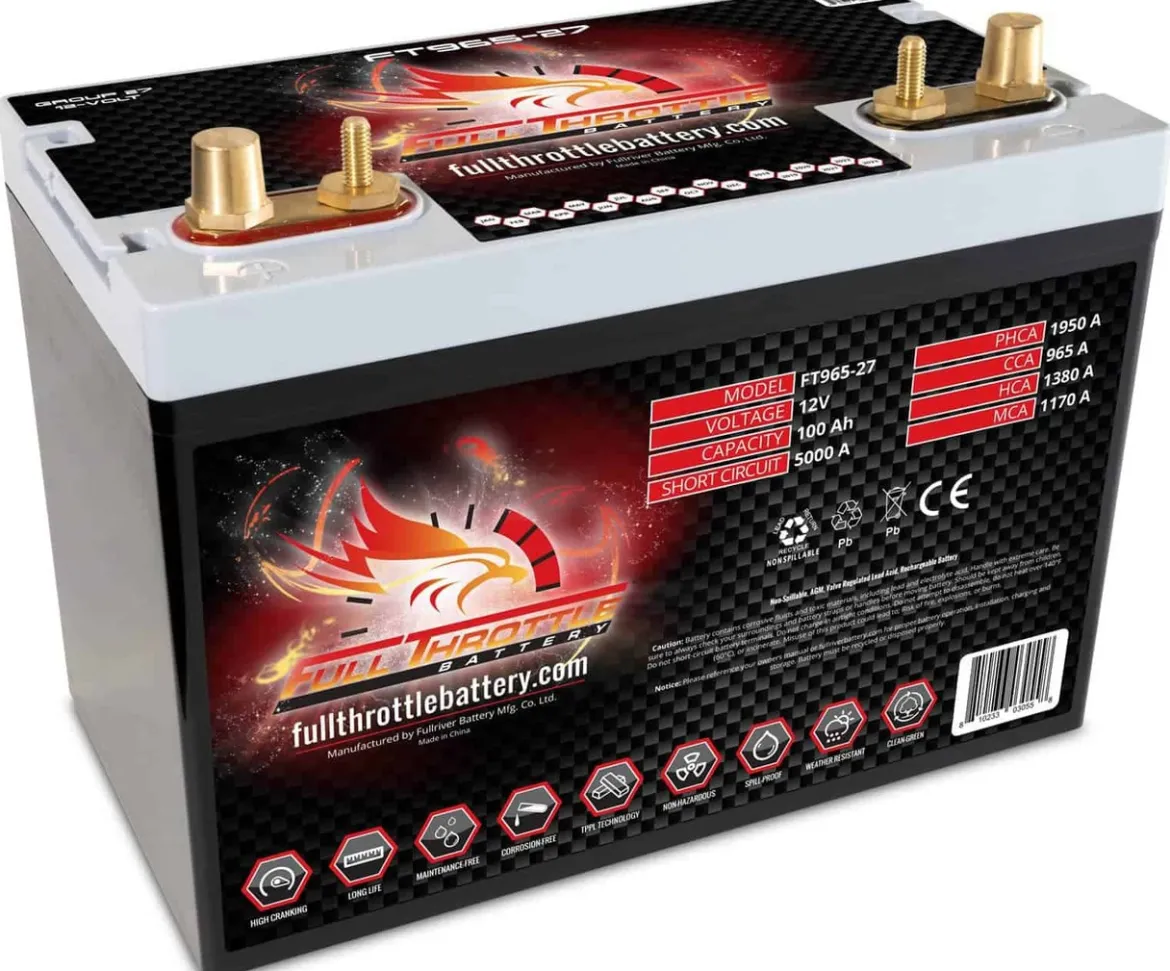 Full Throttle High-Performance AGM Battery 100Ah 965CCA (FT965-27)