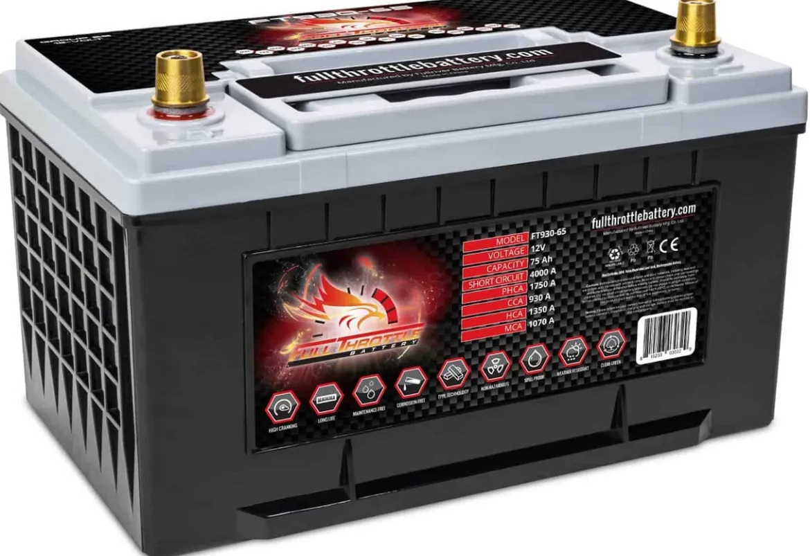 Full Throttle High-Performance AGM Battery 75Ah 930CCA (FT930-65)