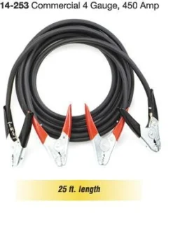 Goodall 14-253 Booster Cables 450 Amp Parrot Jaw Clamps 25-foot 4 Gauge